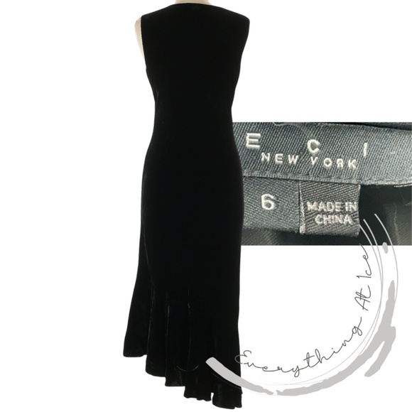 ECI Black Velvet Dress - Picture 2 of 2